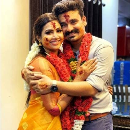 Vijay TV actress Myna Nandhini gets engaged to Yogeshwaran