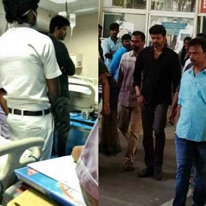 Vijay visits hospital to meet injured worker - Video here!