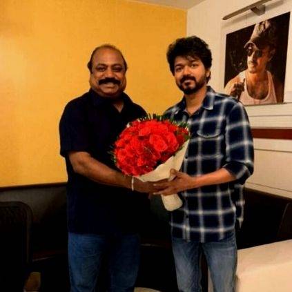 Vijay with Thalapathy 64 producer Xavier Britto picture here
