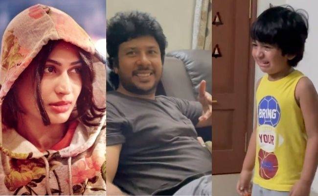 Vijayalakshmi Agathiyan's latest viral video where her husband Feroz makes her kid Nilan cry - See what happened