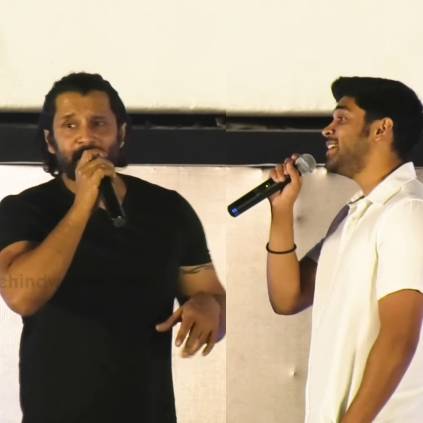 Vikram and Dhruv sing together at Adithya Varma Audio and trailer launch event