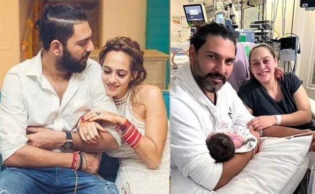 Yuvraj Singh and Hazel Keech have shared a glimpse of their newborn baby boy