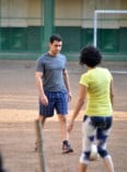 Aamir Khan plays football