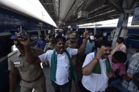 Farmers Association members staged a rail roko 
