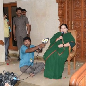 J Jayalalitha meets press