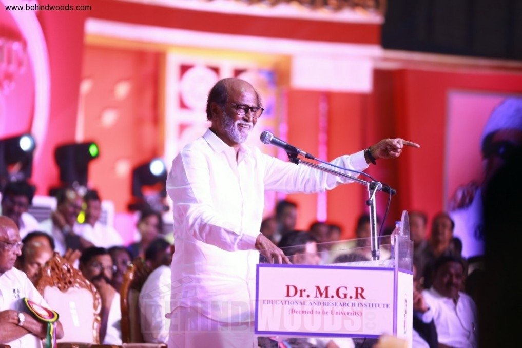 Rajinikanth Unveiled MGR's Statue at the Dr MGR Educational and Research Institute