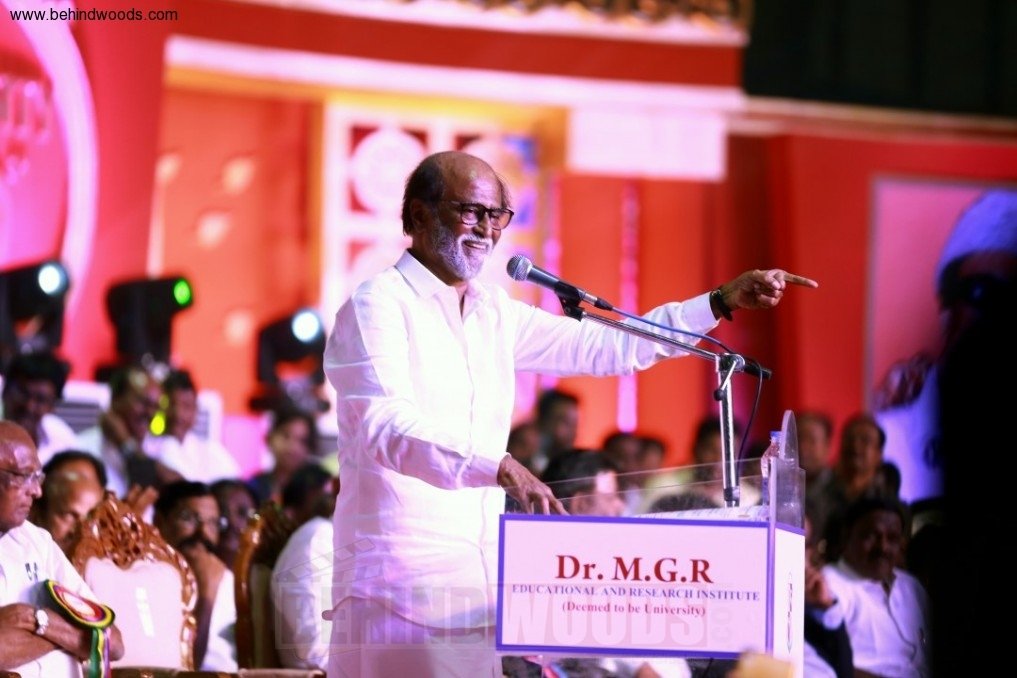 Rajinikanth Unveiled MGR's Statue at the Dr MGR Educational and Research Institute