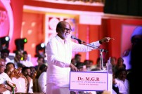 Rajinikanth Unveiled MGR's Statue at the Dr MGR Educational and Research Institute