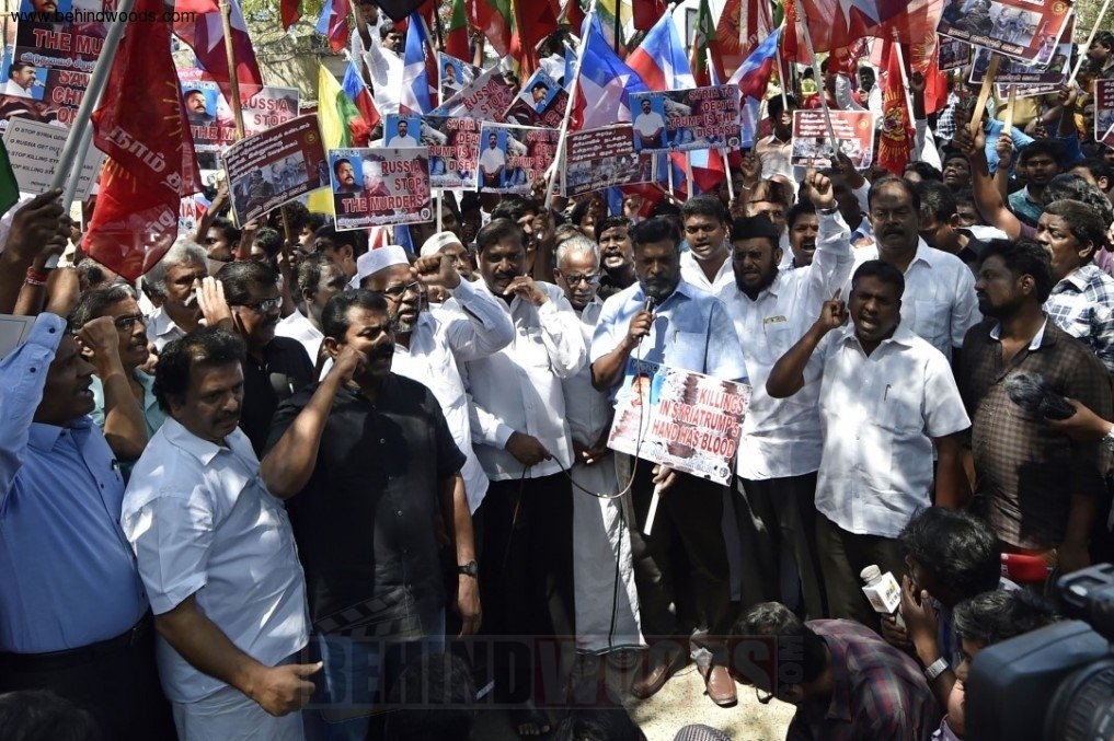 Seeman, Thirumavalavan Protests Against The Killings in Syria