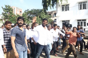 Vishal files nomination for RK Nagar by- elections
