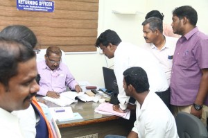 Vishal files nomination for RK Nagar by- elections