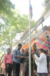 Vishal hoisting National Flag