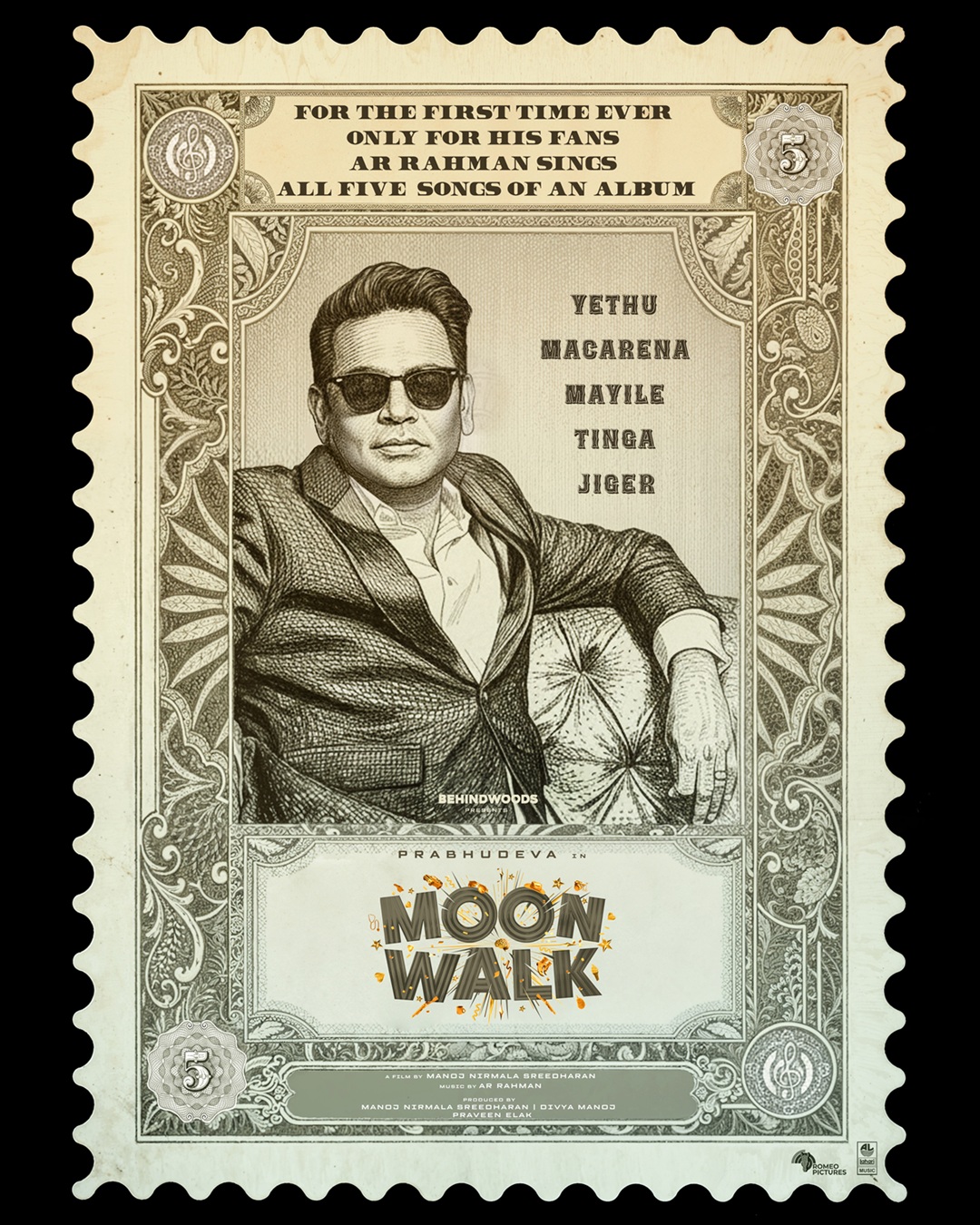 A. R. Rahman sings all five songs for Moonwalk album