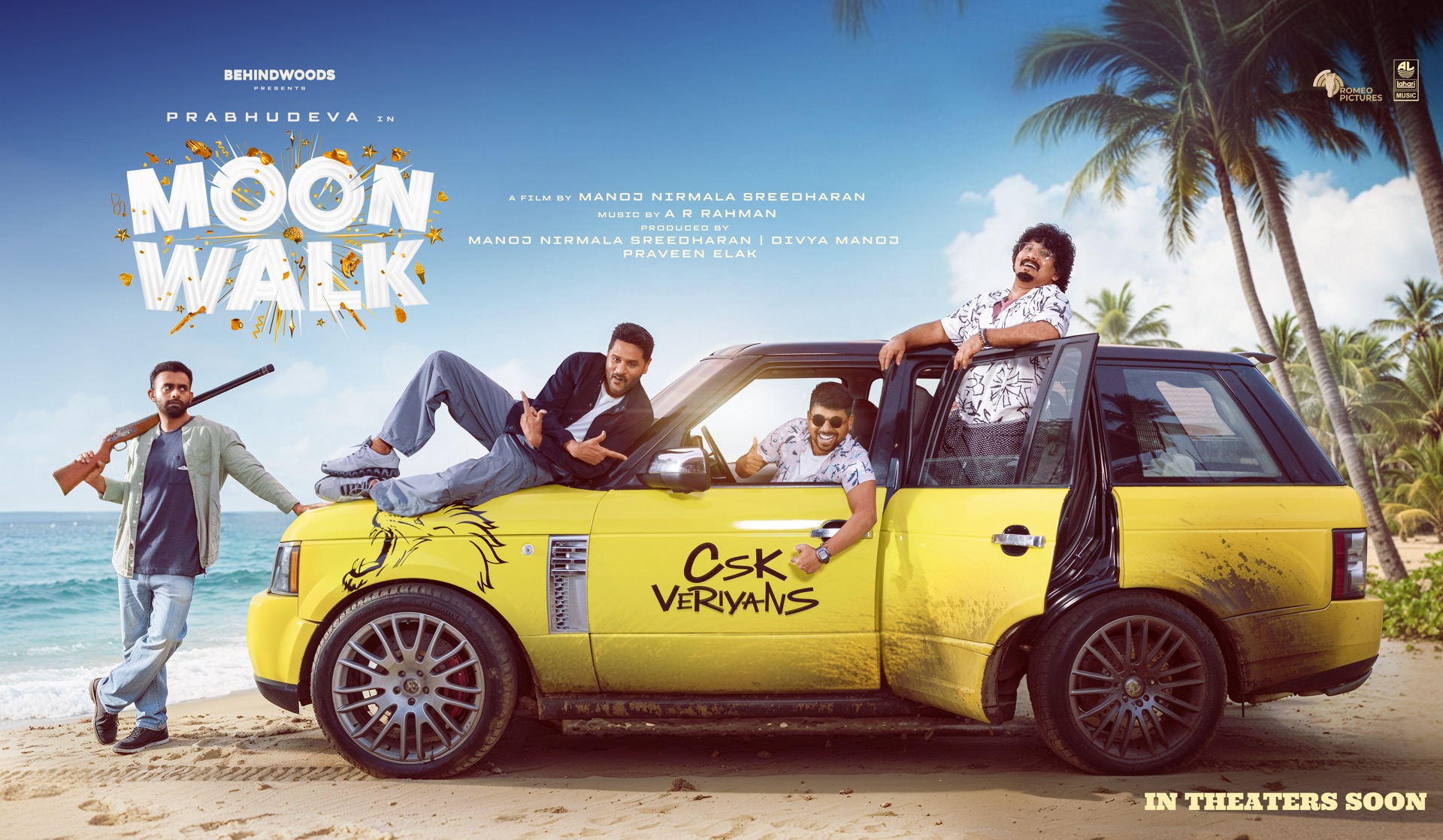 Official Announcement poster of Moonwalk (2026) Tamil Movie starring Prabhu Deva as Babootty