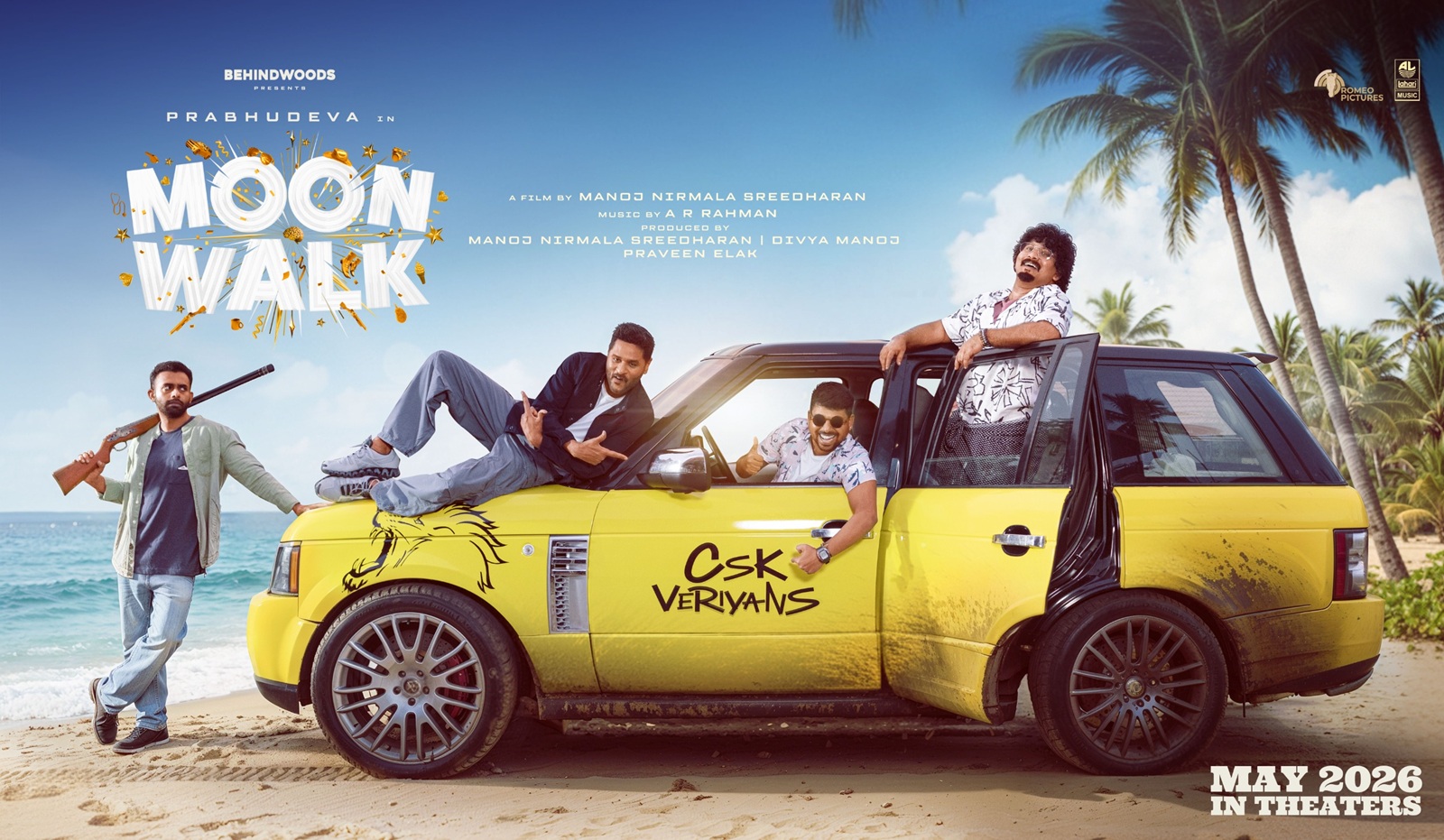 Official poster of Moonwalk (2026) Tamil Movie starring Prabhu Deva as Babootty