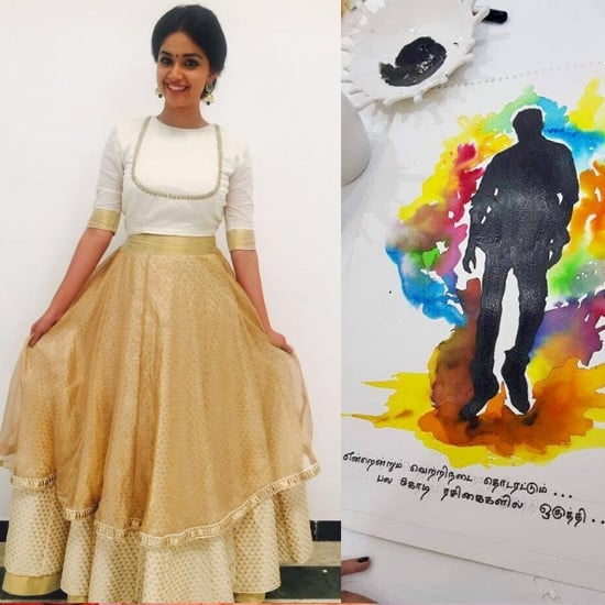 Keerthy Suresh designs fashion and paints
