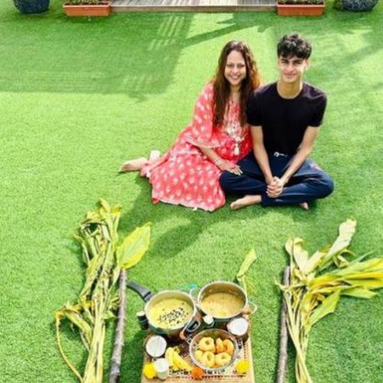 பொங்கல் கொண்டாடிய நடிகர் ஆர்.மாதவனின் குடும்பத்தினர் 