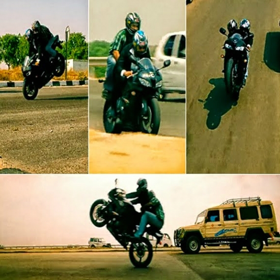 Ajith- Stunt on road