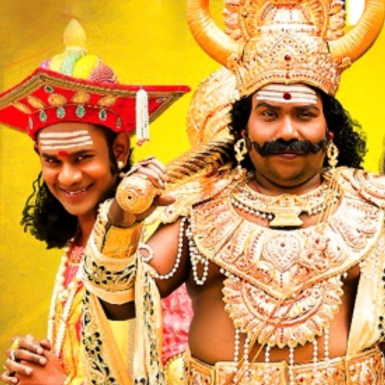 Yogi Babu and Ramesh Thilak in Dharmaprabhu