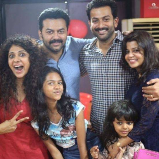 Indrajith and Family with Supriya Prithviraj