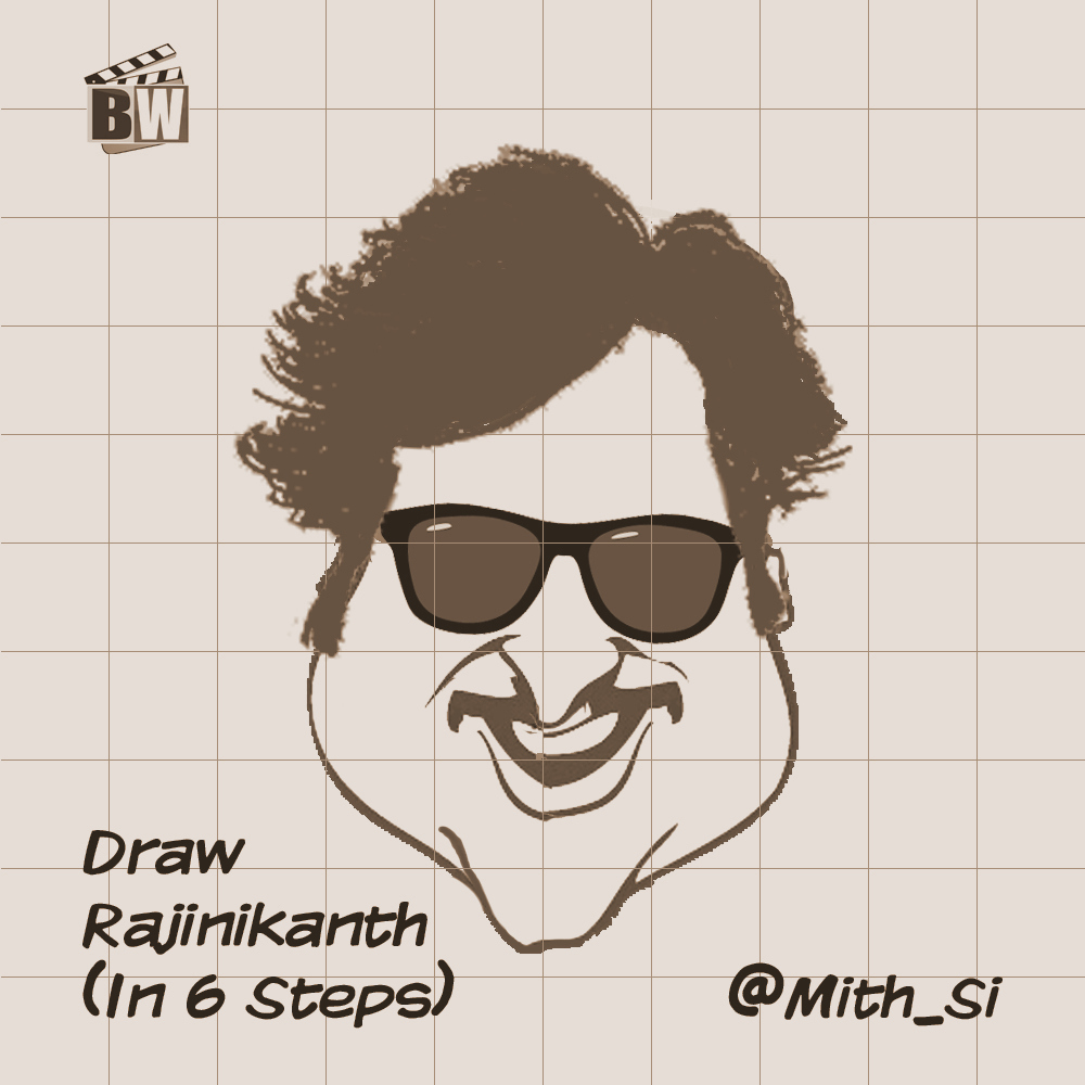 Step 5: Let's use Thalaivar's Vintage Hair Style... Again, Feel Free to  Experiment... | Let's Draw Superstar Rajinikanth in 6 Steps!