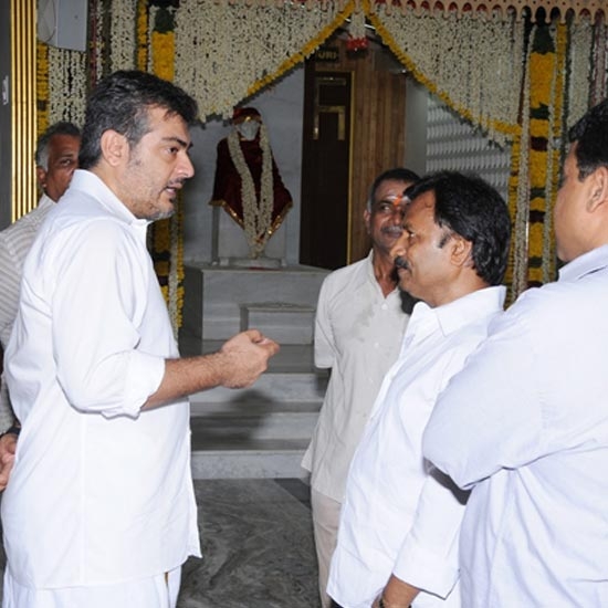 Ajith attends Kumbabhisekam of Sai Baba temple
