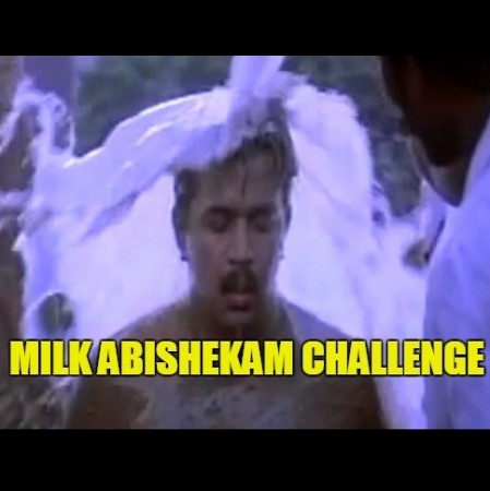 Muthalvan choose something else to bathe!