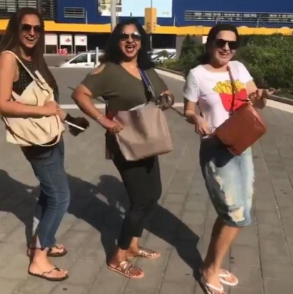 A short dance video of Simran, Radhika and DD at Dhruva Natchathiram shooting spot