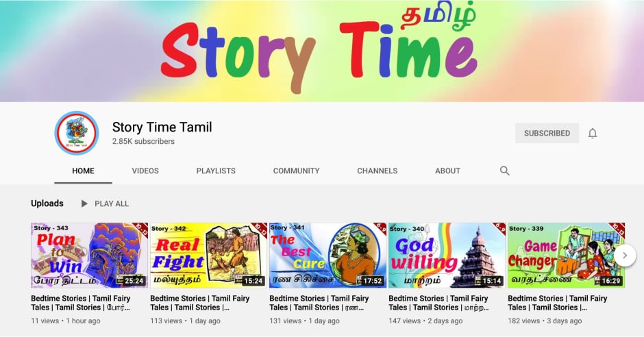 Story Time Youtube Channel which imbibes moral values in young minds