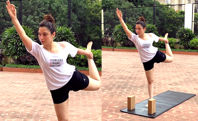 Popular actress' intense yoga routine viral pics gives major fitness goals ft Tamannaah