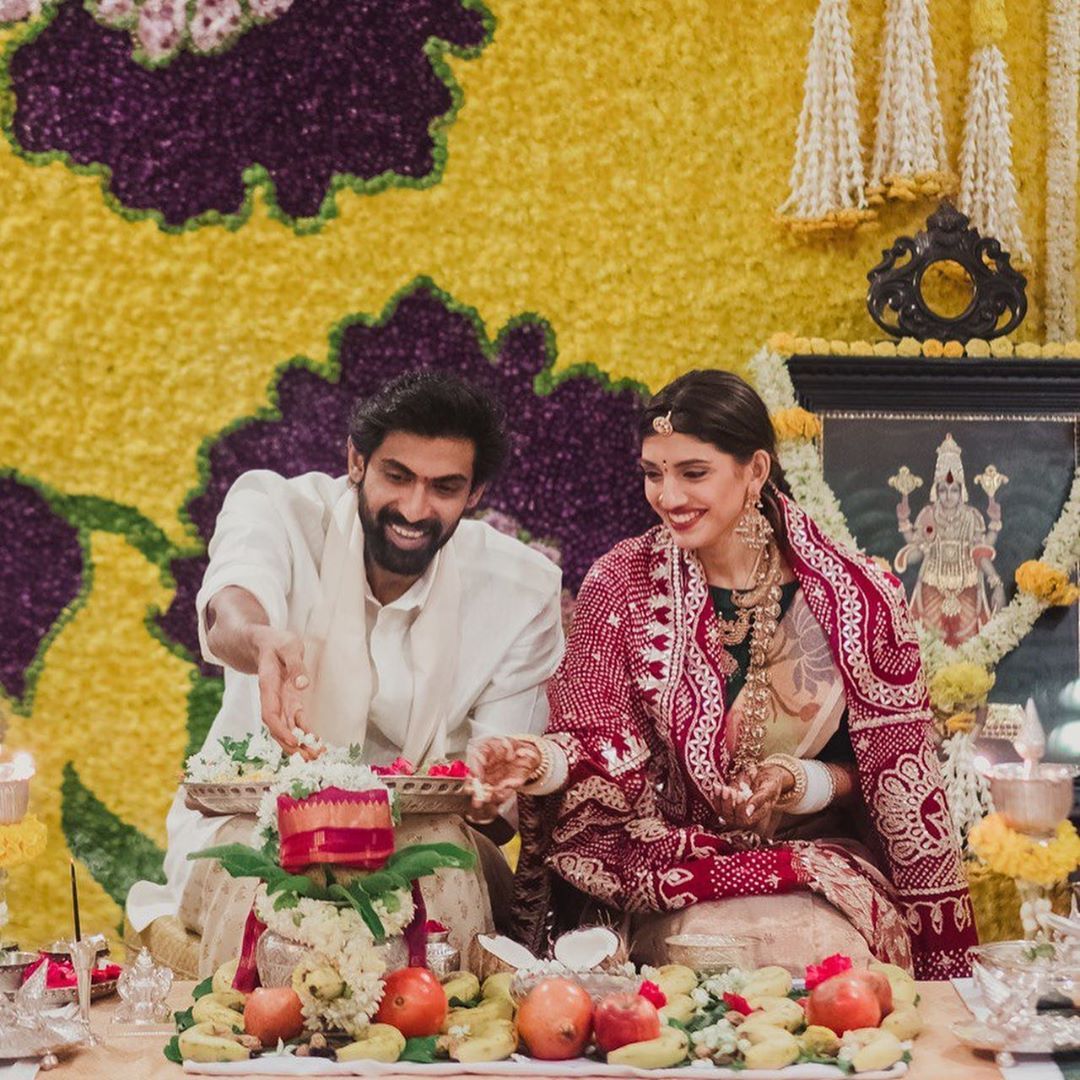 Rana Daggubati and Miheeka Bajaj's first pics from their post-wedding rituals are going viral