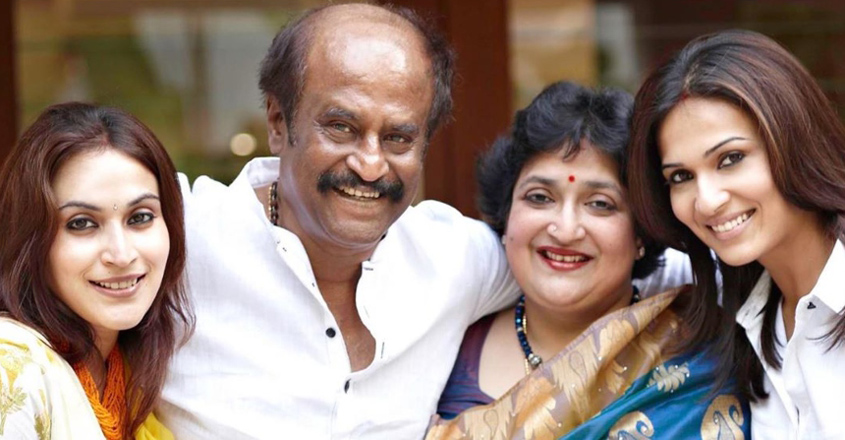 Superstar Rajinikanth and daughter twinning in white steals the limelight with their latest pic