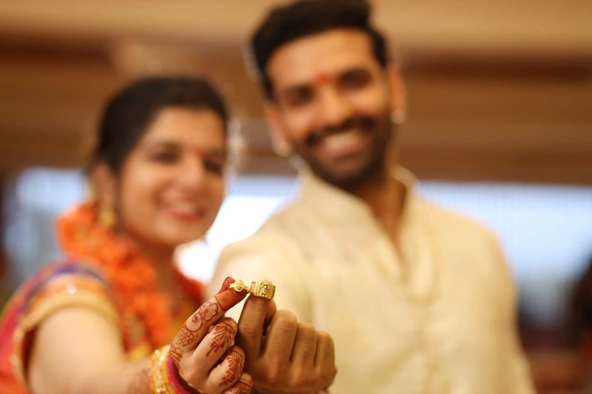 Actor surprises fans with his engagement news; treats with more pics from the ceremony ft Raja Chembolu