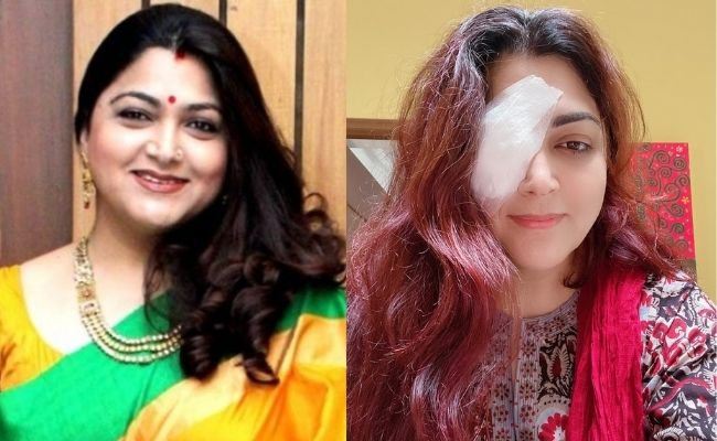 Fans shocked with Khushbu's latest eye injured pic