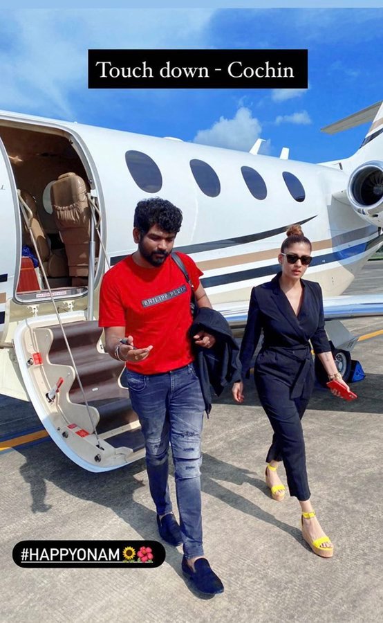 Nayanthara and Vignesh Shivn arrives in style amidst Corona scare for Onam, pics go viral