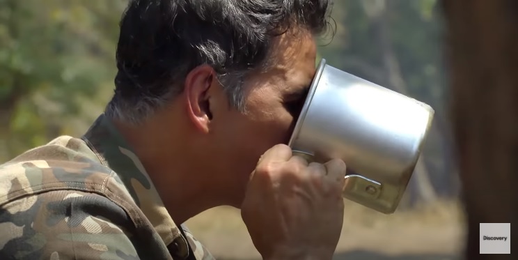 This Superstar drinks elephant poop tea in the new teaser from Into the wild with Bear Grylls ft Akshay Kumar