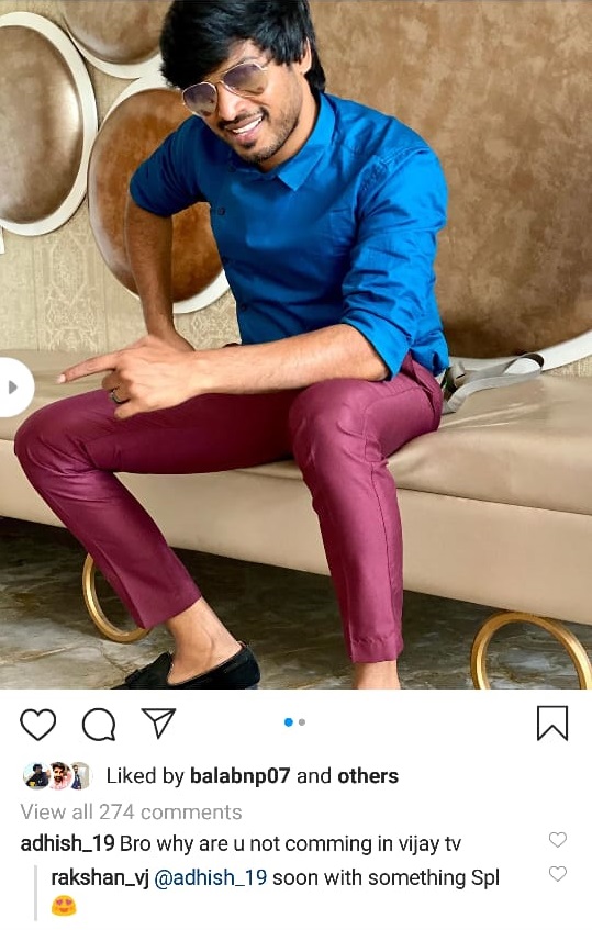 Did this Vijay TV's popular VJ hint at participating in Kamal Haasan’s Bigg Boss 4 Tamil? ft VJ Rakshan