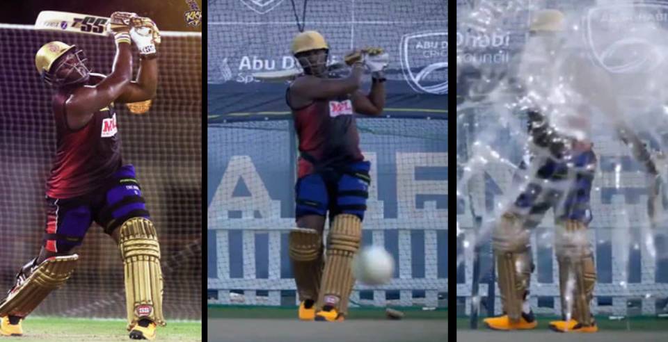 andre russell smashes camera glass in kkr practice session ipl13 