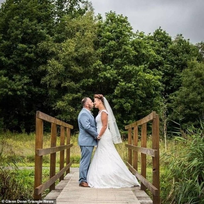 Bride who suffers daily seizures collapses in her husband's arms