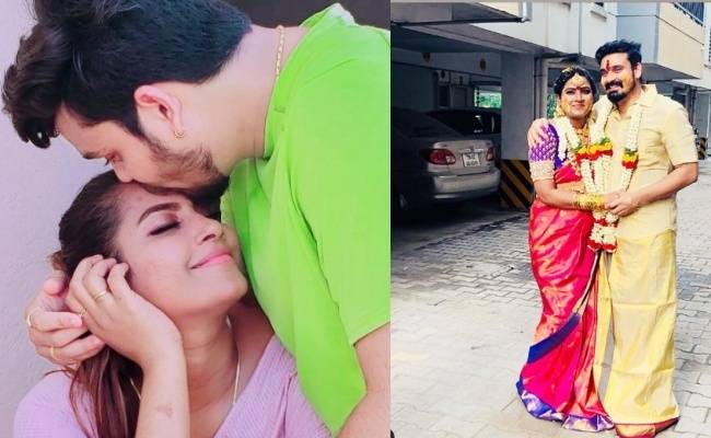 Star couple Myna Nandhini and Yogeshwaran shares an adorable pic of their baby boy