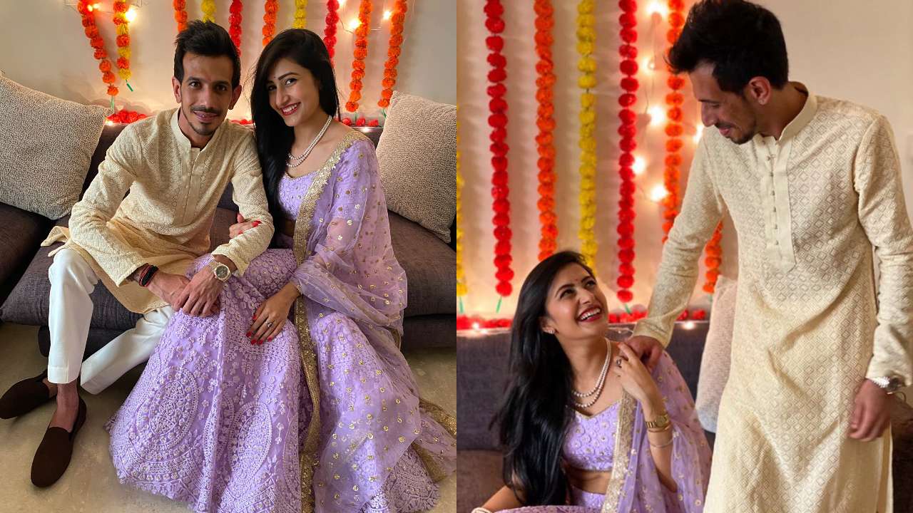 chahal fiancee dhanashree gives surprise before ipl match video