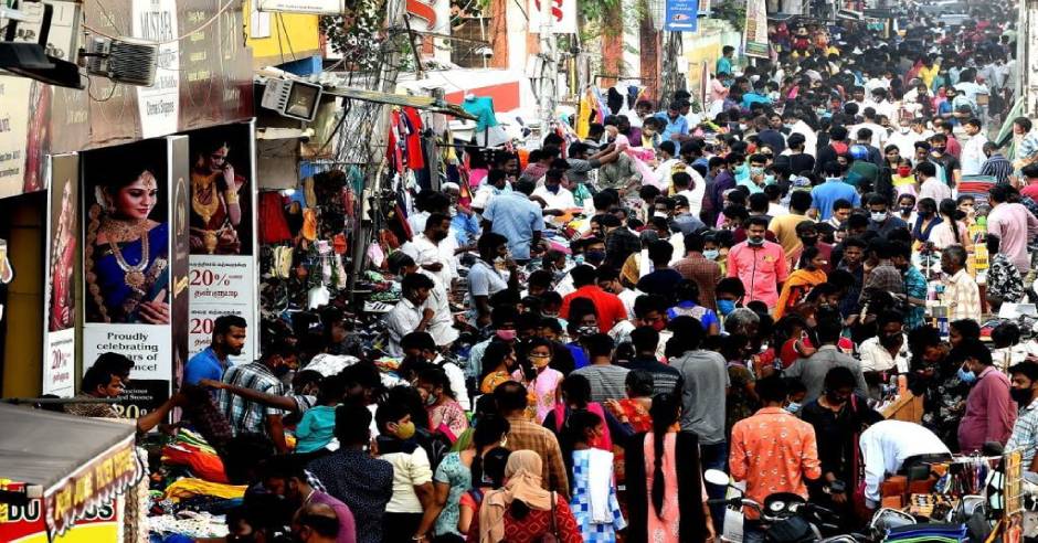 Diwali shopping crowds gather in T Nagar Chennai