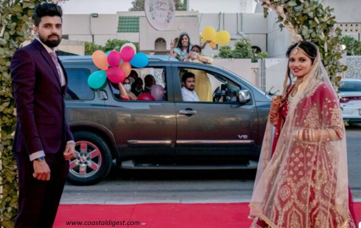 Indian Couple Hosts Drive by Wedding, Guests Bless them from car
