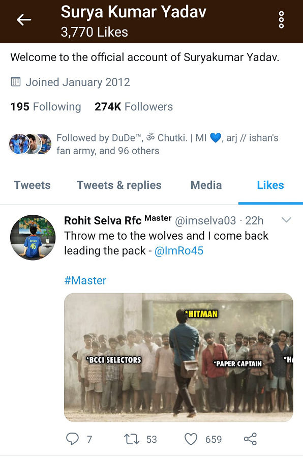 suryakumar yadav reacts to virat kohli tweet after facing heat