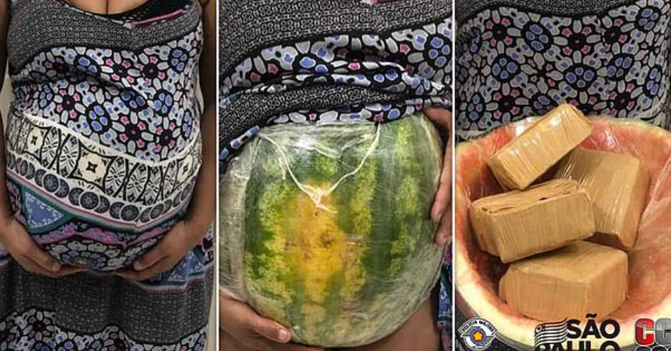 Woman is caught smuggling cocaine hidden inside fake pregnancy bump