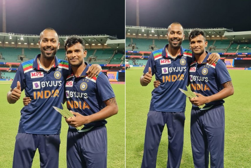hardik pandya posts heartfelt tweet for t natarajan man of series
