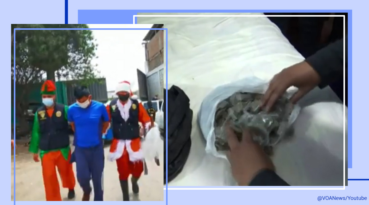 Cops dressed as Santa Claus and elf detain suspected drug dealer