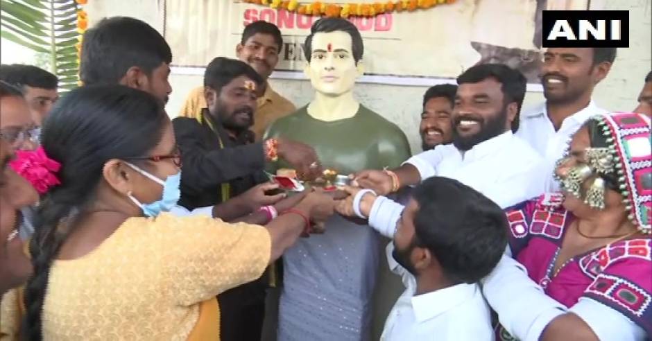 Fans builds temple for actor Sonu Sood in Telangana
