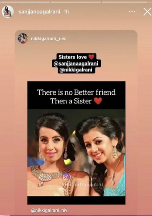 Sanjana Galrani on social media after a long time