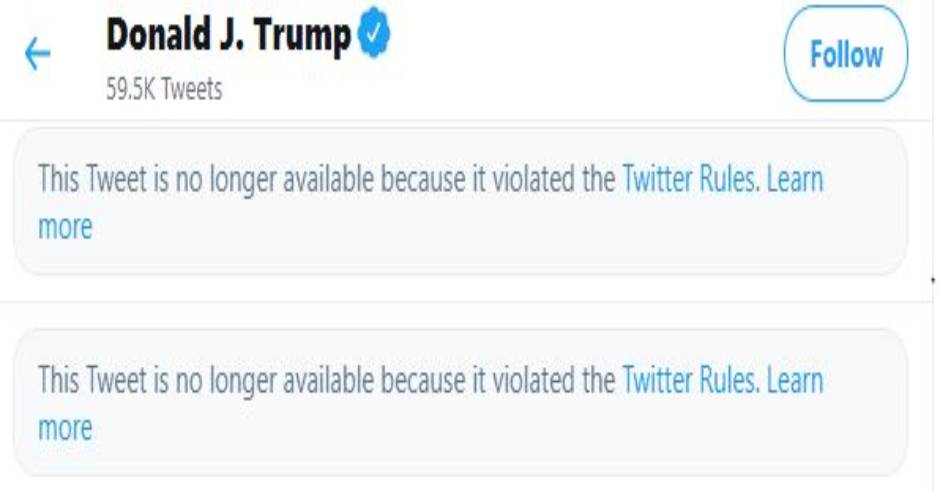 Twitter block Trump for 24 hours after US capitol attack